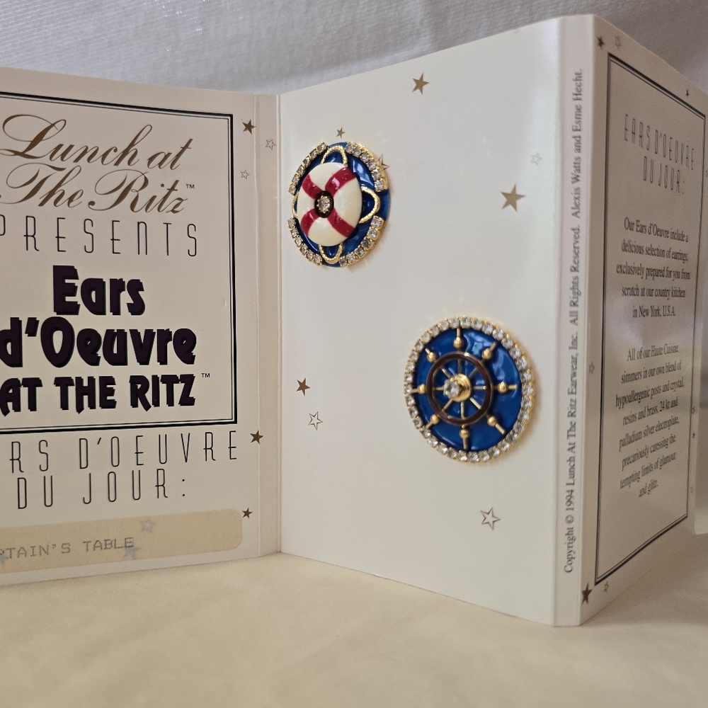 Captain’s Table Lunch at the Ritz – Couture Costume Earrings
